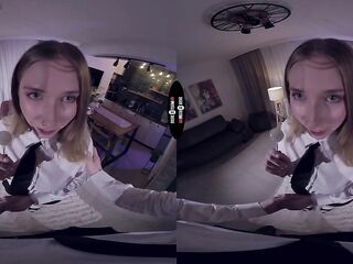 Lustful Three-some bitch Mila Pie gets banged hard in her bald pussy - DarkRoomVR