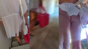 balade fin de journee en robe blanche presque transparente, sans culotte et ...
