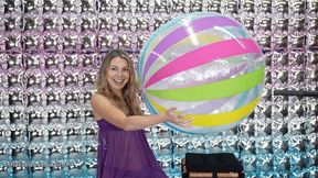 Lexy Inflates 42" Beach Ball by Mouth HD WMV (1920x1080)