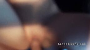 teen 18+ hitchhiker bangs in back seat
