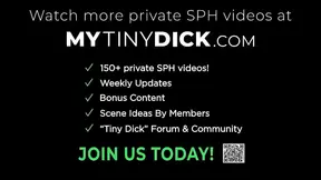 Dominant mistress humiliates with her tiny cock inspection