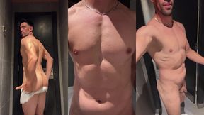 walking around naked on public bathroom