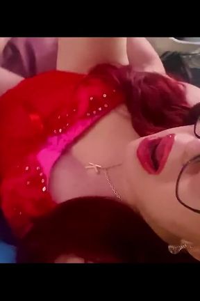 CD Krissy Sweets Red Lingerie and Sexy Heels