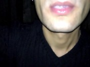 Play with cum in mouth after cruising - swallowing stranger cum