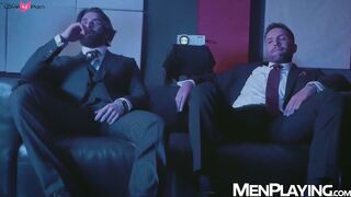 Donato Reyes moans as his bearded lover Scott Carter savors his ass
