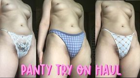 Panty Try On Haul, Hairy Pussy (2)