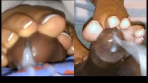 Honduran Rican Petite Spicy Latina Drains Balls Twice With Sneaky Toejob and Footjob