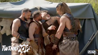 Tyler Berg, Malik Delgaty, Felix Fox and Master Peter in Hardcore Bareback Orgy