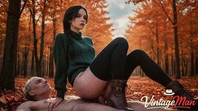 i love autumn and sucking grandpa s cock in the bushes [ai]