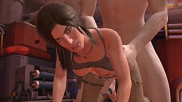 Lara Croft and the giant cock