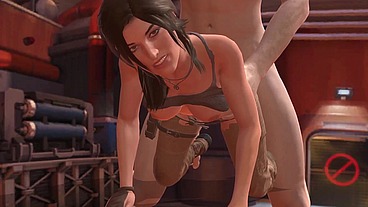 Lara Croft and the giant cock