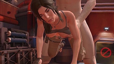 Lara Croft and the giant cock