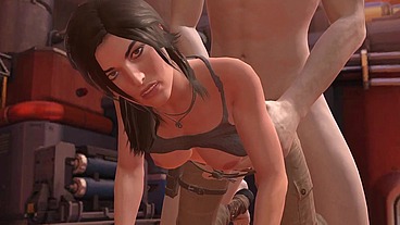 Lara Croft and the giant cock