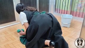 bavarian fantasy - latina in dirndl wet and messy cleaning the house