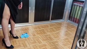 bavarian fantasy - latina in dirndl wet and messy cleaning the house