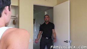 Father and stepson have taboo fuck session in the bedroom