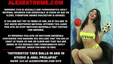 Hotkinkyjo take balls in ass in studio &amp_ anal prolapse