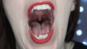 Uvula Show with Red Lip Gloss