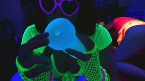 Lucy Essex CD riding my glow in the dark alien dildo
