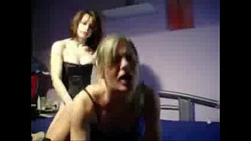 Lesbian girlfriends having some strapon fun