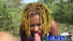 *Throwback* Ebony whore sucks my dick on the side of the road