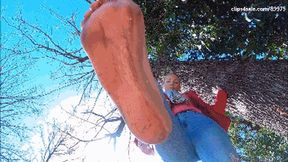 GABRIELLA - Custom clip - OUTDOOR Dirty feet licking, face stomping (POV and giantess style)