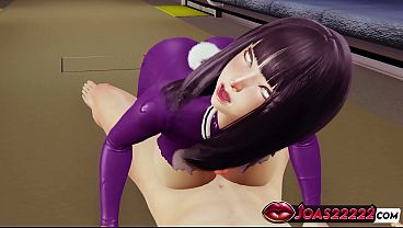 Hot Anime Girl Hyuga Hinata in Rule34 Hentai: Sloppy Blowjob Service for Big Dick, Intense On-Top Titjob Stimulation with Moans, Sitting Irrumatio Mouth Fuck Leading to Face Cumshot