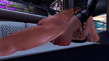 3D Industrial Sex Loft and Leather Boots Slut with Tanlines
