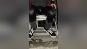 Pissing Skinny Jeans On Balcony