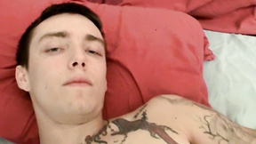 Tatted straight dude cums after fucking a fleshlight