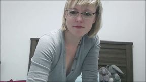 Hot Mature Blonde with Glasses and Short Hair Helping Guys Real Sweetheart