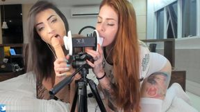 ASMR 3DIO Blowjob Emanuelly Raquel And Marukarv Brazilian Girls ORAL BBC