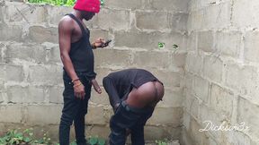Bend Ebony Creamy Bussy in an Uncompleted Building