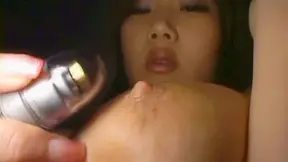 Sweet Asian babe Rea shows her hot body in a blue bikini