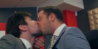 Deepthroat pleasure with two horny dudes who go hard