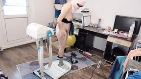 Hot amateur massage with vibrator, naked brunette, hairy latina, big tits, big ass&#x1F351;