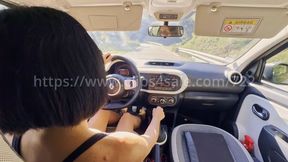 Tamara - POV over shoulder - driving a boss car