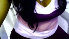 Webcam scene with my ex lover showing her tits and rubbing her pussy