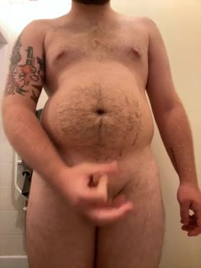 Big boy smacks his small dick and humps the air like a pig