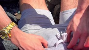 Persuaded a passer-by to give a for money on the beach