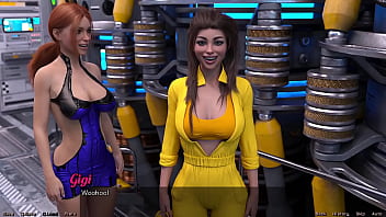 Stranded space babes share anal pleasure