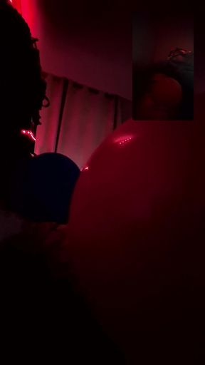 Morning Masturbation with Big Red Balloon