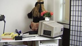 Blindfolded Blonde Slut Fucked by Creepy Masked Stud