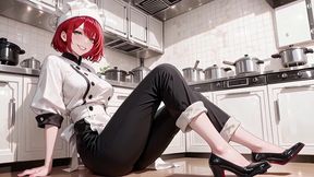 redhead chef s kitchen secret: from lazy poses to naked climax