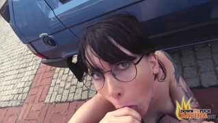 PublicSexDate - LOU NESBIT PETITE SMALL TITS NERDY HIPSTER BABE FUCKED IN STRANGER'S CAR