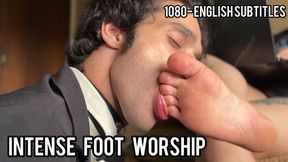 Goddess Venus Dee Ignores Slave During Intense Foot Worship Session (1080p - EN sub - pink soles - toe sucking - dangling)
