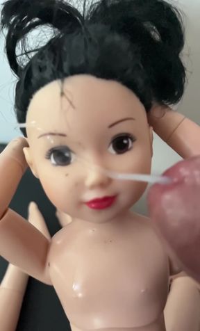 Doll with human-like features being assembled