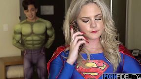 A girl with superpowers has anal sex with Hulk