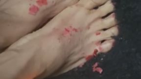 Melove Sexy Small Feet Getting Her Long Toes in Candle Wax
