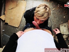 german short hair blonde at public pick up pov